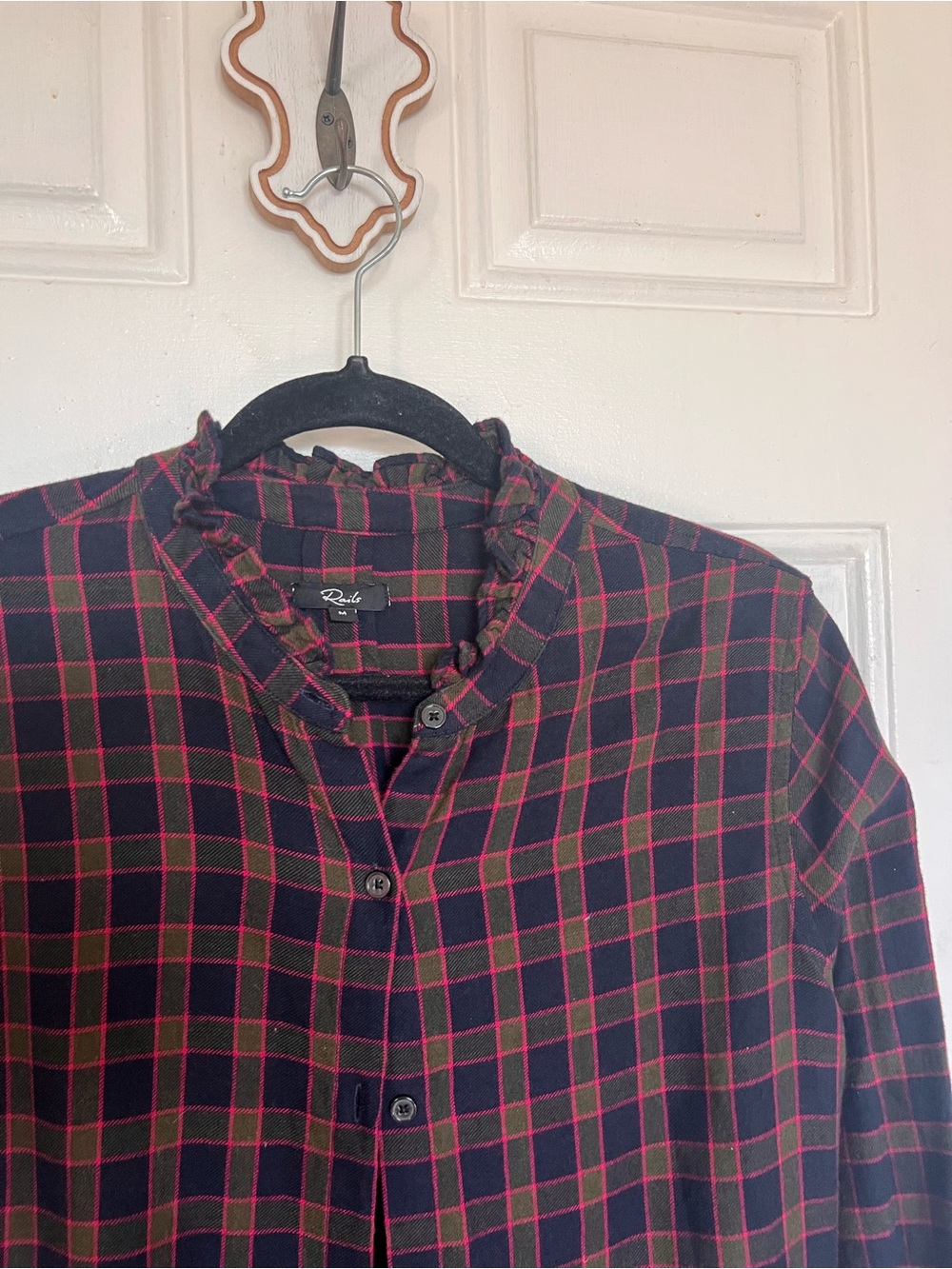 Rails | Plaid Ruffle Neck Top - Picture 4 of 5
